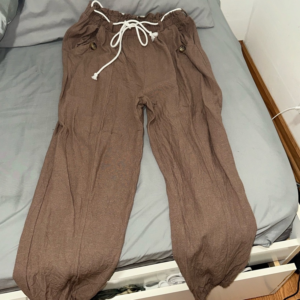 Coffee Brown Straight Cargos